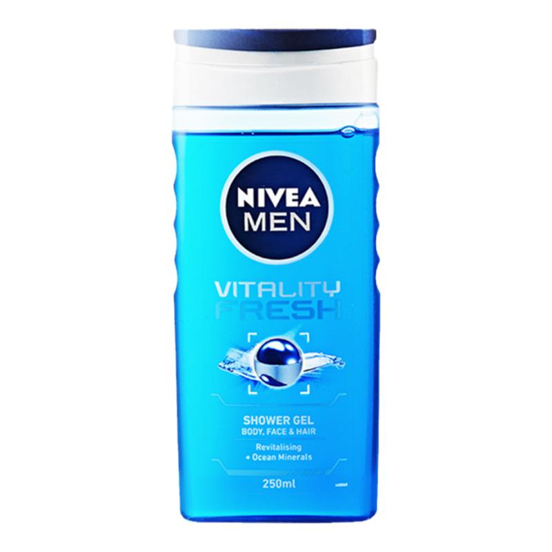 Nivea/妮维雅男士劲爽原力沐浴露250ml男士深润清洁补水劲爽洁净