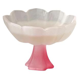 新中式琉璃粉莲花高脚玻璃茶杯家用高颜值清酒杯闻香杯品茗主人杯