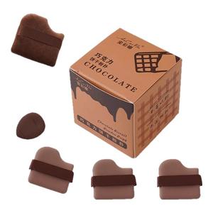 明星推荐巧克力饼干粉扑6枚气垫粉底液皮面专用定妆扑干湿两用