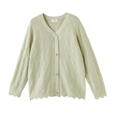 采多宝大码女装胖mm2024冬季新款镂空立体肌理感毛衣DDMY2055-Z