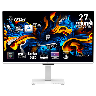 微星27寸4K120Hz四代雾面OLED白色显示器电脑显示屏271UPXW12G