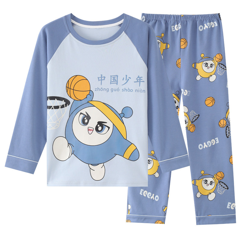男童睡衣女春秋季长袖纯棉家居服