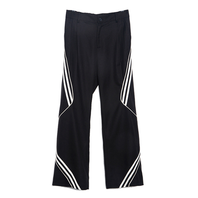 ASSEEN弧线设计运动风羊毛阔腿裤