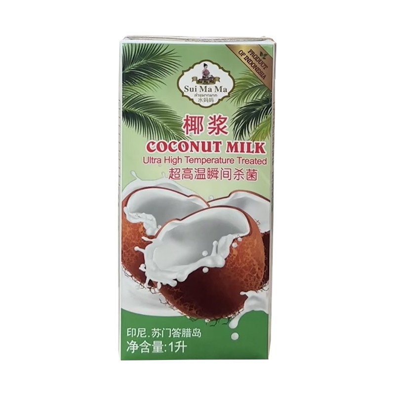 泰国水妈妈椰浆1L*12盒整箱原装进口商用浓缩椰汁西米露奶茶甜品