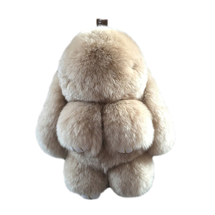 正版獭兔毛可爱小兔子皮草挂件超萌毛绒装死挂饰兔包包汽车钥匙扣