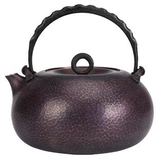 0.6L北村静香纯手工中号一体紫铜烧水壶无涂层一张打纯铜煮茶壶