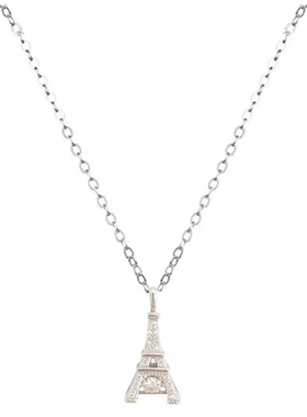 新款跳动的心埃菲尔铁金字塔项链