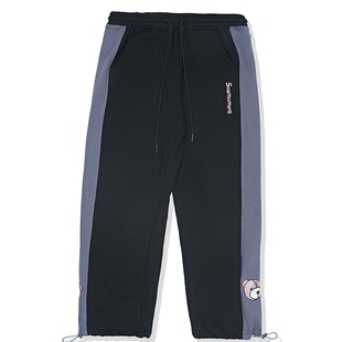 PSO Brand 小熊刺绣款毛绒卫裤加绒加厚裤子男冬季运动休闲束脚裤