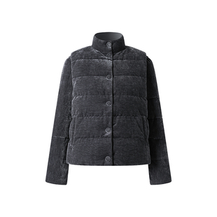 OBEG欧碧倩可脱卸羽绒服女冬双面双穿马甲两件套50504512