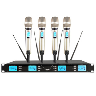 专业一拖四无线麦克风舞台演出ktv婚庆会议演讲头戴鹅颈领夹话筒