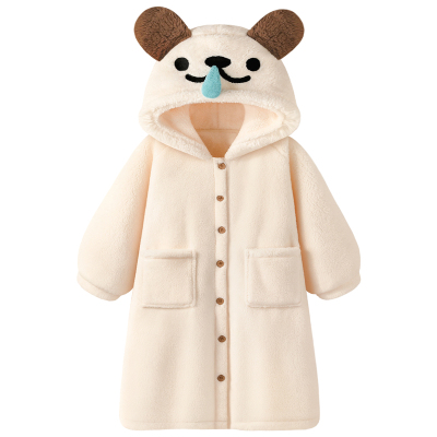 睡袍冬加厚女可爱小狗睡衣家居服