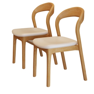 意式餐椅家用实木椅子酒店商用软包靠背椅中古原木餐桌椅吃饭凳子