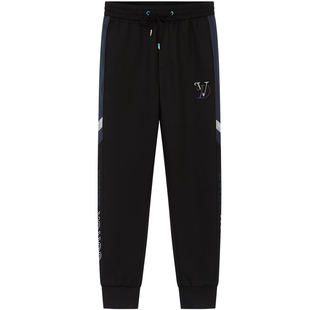 BM欧美潮牌高街裤子男ins潮流百搭条纹镭射反光男士休闲运动卫裤