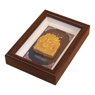 藏式红泥擦擦格萨尔王多福相框摆件挂画装饰画家用木质唐卡图礼盒