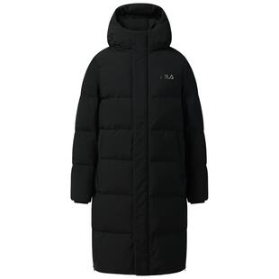 FILA 斐乐官方情侣款长款羽绒服2025冬新款休闲宽松保暖连帽外套