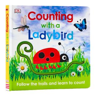 DK跟着小瓢虫学数数 儿童数学启蒙绘本 Counting with a Ladybird 英文原版绘本 数字启蒙认知早教书 纸板书 DK儿童书系列