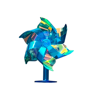 电动车摩托车风能炫彩灯小风车摆件风力发电LED亮光车载车顶装饰