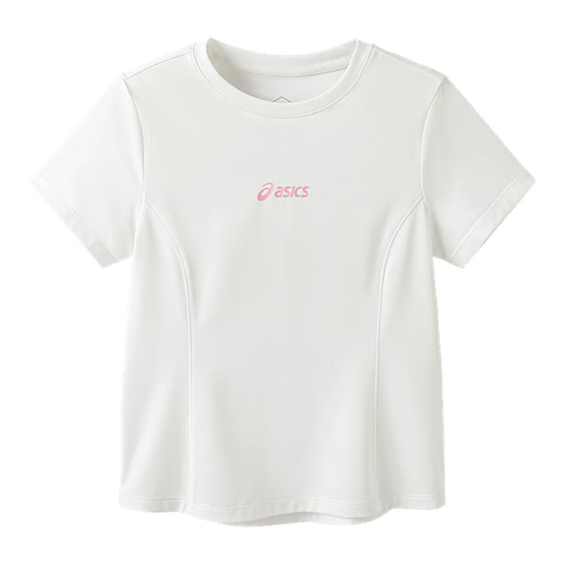 ASICS/亚瑟士儿童速干衣夏季女童户外运动衫女生短袖T恤白色百搭