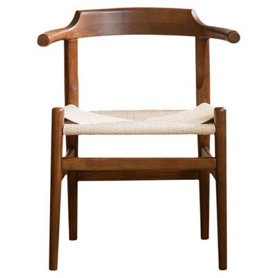 续写日式藤编榉木餐桌椅黑胡桃木