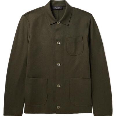 【季末折扣】RAG & BONE Evan 秋冬男士实用宽松绿色绵羊毛夹克