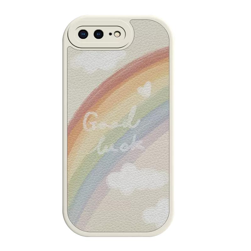 云朵彩虹适用于苹果8plus手机壳女iPhone7新款硅胶14promax/11/苹果12/13小羊皮6s/6plus全包se2/xr情侣mini