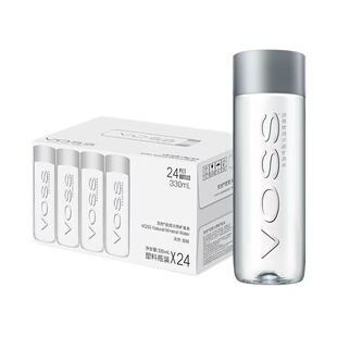 VOSS芙丝330ml饮用天然矿泉水弱碱水高端饮用水瓶装一瓶大瓶补水
