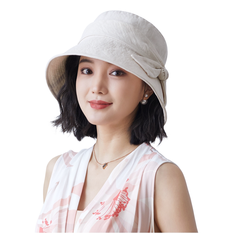 【UPF50+苎麻】帽子女夏季遮阳帽防晒防紫外线渔夫帽中年妈妈出游