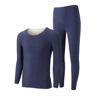 猫人保暖内衣男款德绒套装加绒加厚羊绒无痕发热打底秋衣秋裤冬季