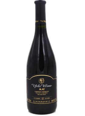 国产红酒益利赤霞珠12年750ml赠