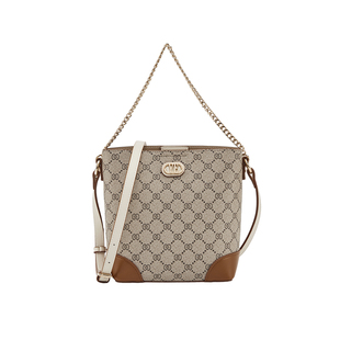 意尔康包包女式2026新款水桶包复古老花链条包百搭通勤包单肩斜挎