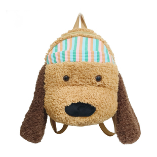 新款可爱小狗卡通毛绒双肩包大容量通勤包学生书包百搭旅行小背包