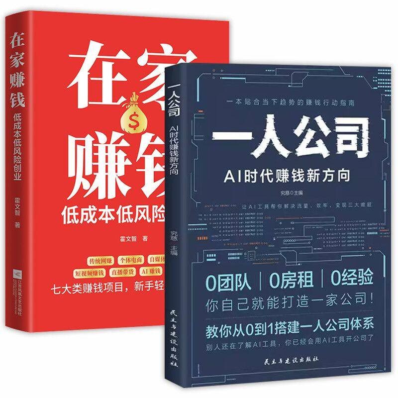 一人公司书籍AI时代赚钱新方向正版用钱赚钱解决流量变现难题从0到1搭建一人一公司体系ai智能体学习使用贴合趋势的赚钱行动