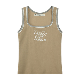 韩国RR背心吊带女绣花修身显瘦小个子无袖上衣2025夏装新款潮流