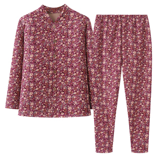 中老年女装棉衣妈妈装家居服小棉袄套装奶奶保暖棉服老人冬装外套