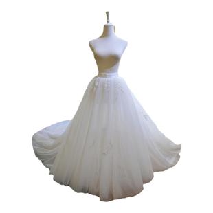 公主蓬蓬裙婚纱长拖尾衬裙来图定制蕾丝鱼尾两穿活动可拆卸半身裙