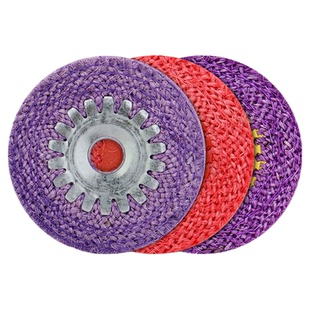 爱丁保抛光红麻轮角磨机不锈钢焊缝黑斑磨光轮塑铁盖抛光蜡剑麻轮