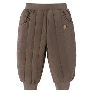 babylove宝宝夹棉长裤冬季羊毛外出保暖束脚裤儿童加厚休闲裤子