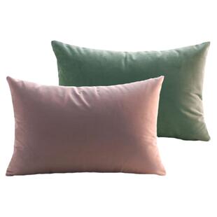 长方形纯色抱枕脏粉色靠垫沙发灰色天鹅绒靠背床头莫兰迪色靠枕套