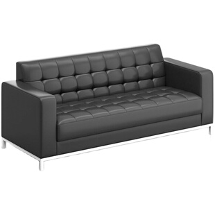 简约现代真皮办公沙发茶几组合商务接待单双人位大小型会客室沙发