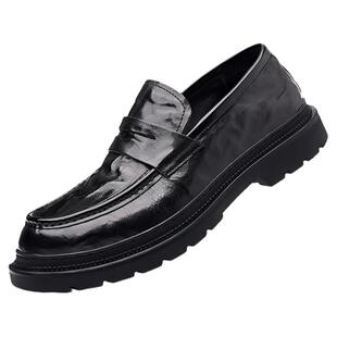 木林森休闲皮鞋男款正装商务皮鞋上班百搭真皮增高新郎结婚男皮鞋