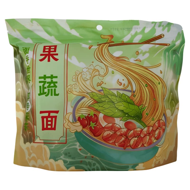 广东高山菜心淮山紫薯南瓜火龙果山药水煮挂面小孩果蔬面条独立装