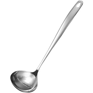 304不锈钢特厚汤勺家用大勺子大号汤匙长柄加深火锅勺漏勺盛汤粥