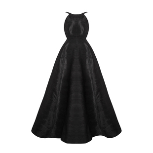 高定 HAUTE FANCIES后构想|法式优雅黑色背带款露背大摆晚礼服裙