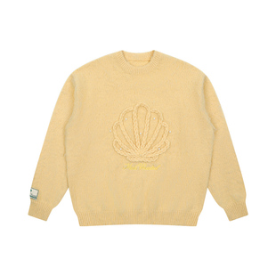 mostwanted 马海毛立体贝壳珍珠圆领毛衣外套女春秋新款