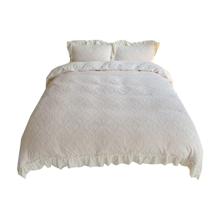 浪漫冬天｜法式奶油白加厚保暖牛奶绒四件套花边款1.8m床笠法莱绒