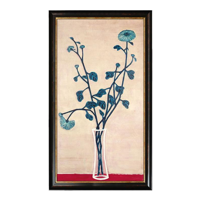 常玉的花玄关装饰画常玉手绘蓝菊