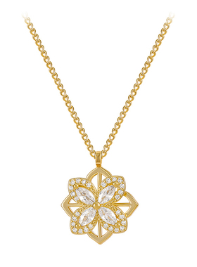 旋转四叶草项链女冷淡风毛衣链