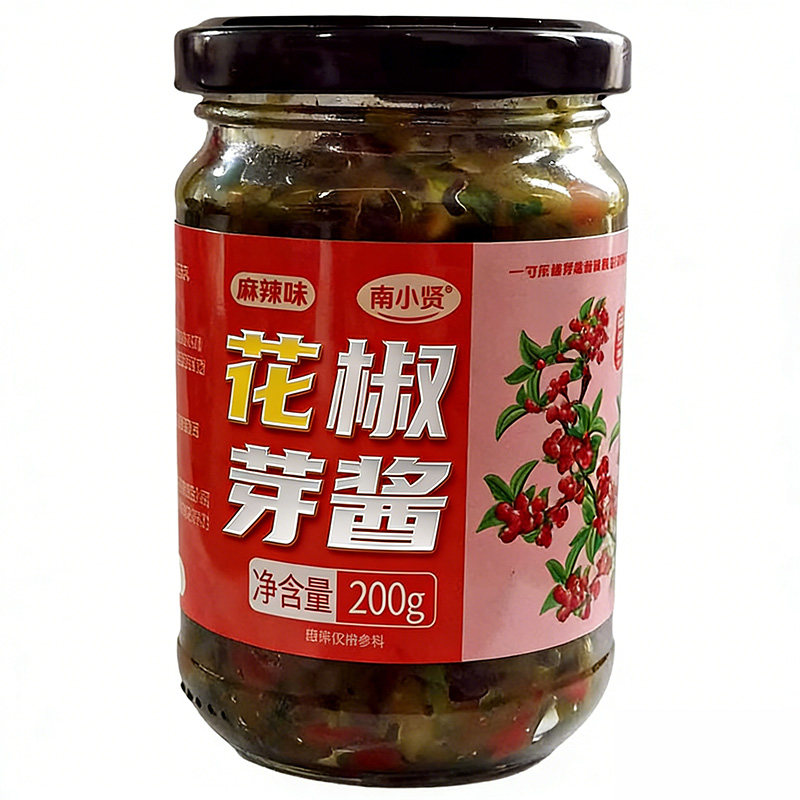 正宗花椒芽酱花椒酱新鲜麻椒叶嫩芽麻辣开盖即食旗舰店玻璃瓶