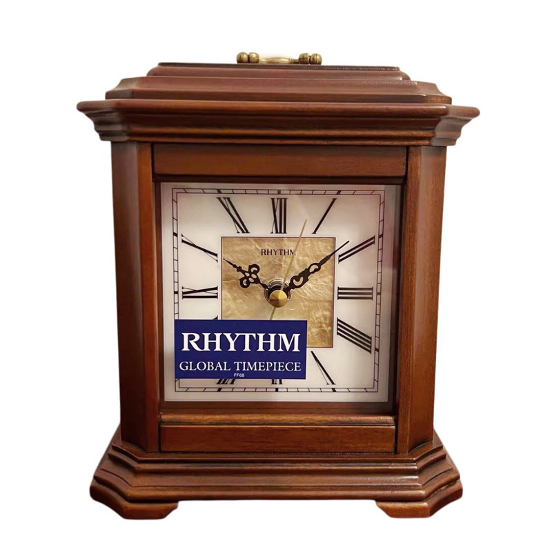 RHYTHM日本丽声实木贝壳台钟