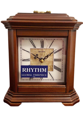 RHYTHM日本丽声实木贝壳台钟